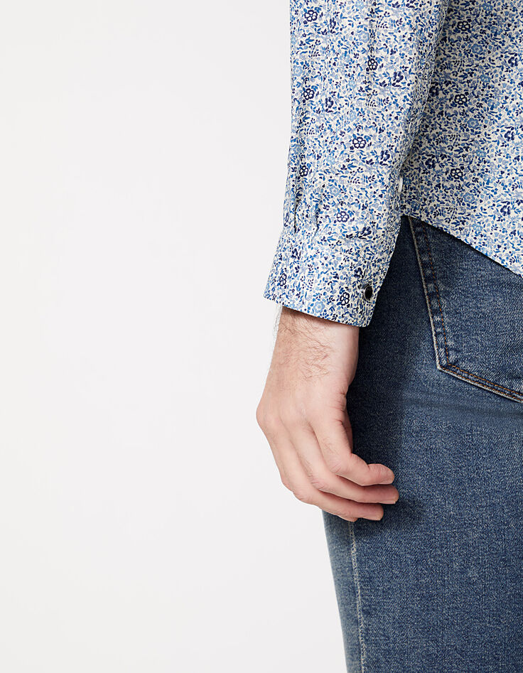 Men’s forget-me-not small-flower Liberty SLIM shirt-5 Men’s forget-me-not small-flower Liberty SLIM shirt-5