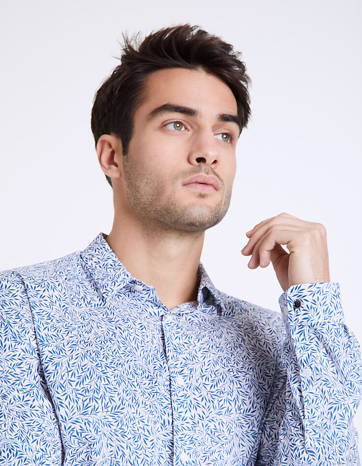 Camisa slim Liberty hojas índigo Hombre-6 Camisa slim Liberty hojas índigo Hombre-6