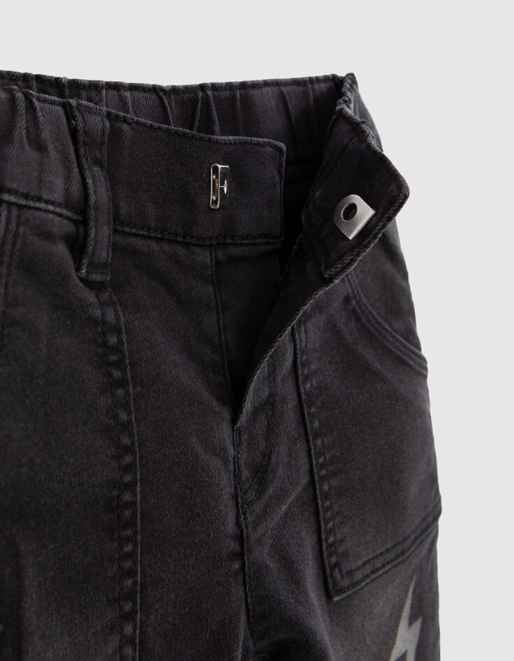 Upcycling-Jeans, Grau, geprägtes Logo, Blitz, Baby, Jungen-5