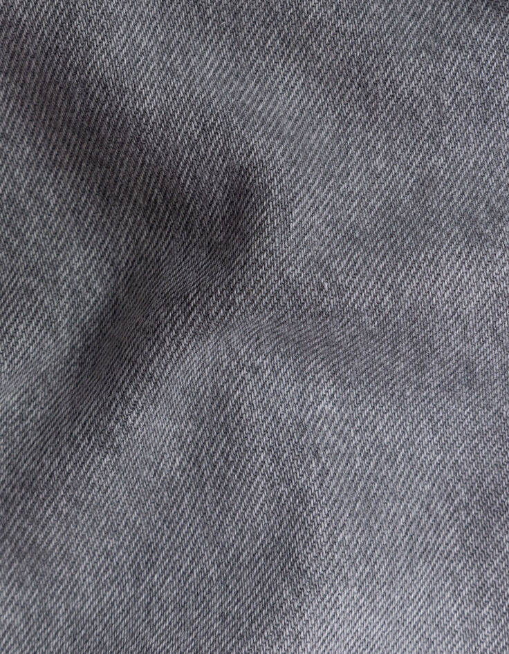 Short skirt in grey pleated denim for girls-7