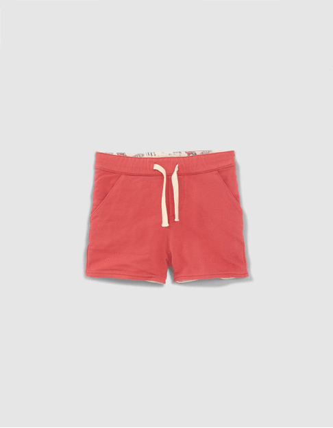 Baby boys' red and rock print reversible Bermuda shorts