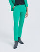 Grüne Damenhose mit hohem Bund-1