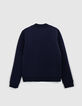 Sudadera azul marino con cuello de peluche para niño-3