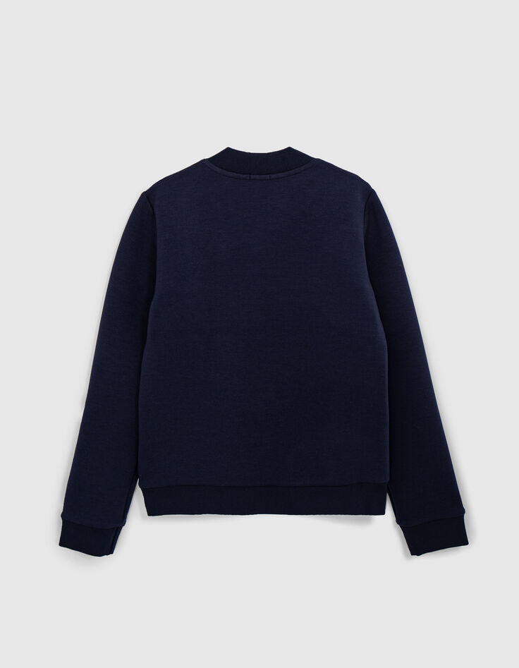 Sudadera azul marino con cuello de peluche para niño-3