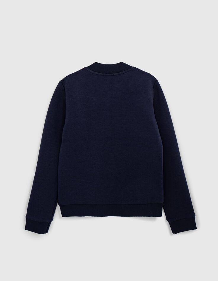 Sudadera azul marino con cuello de peluche para niño-3 Sudadera azul marino con cuello de peluche para niño-3
