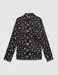 Marineblaues SLIM-Herrenhemd beiger Blumenprint-7