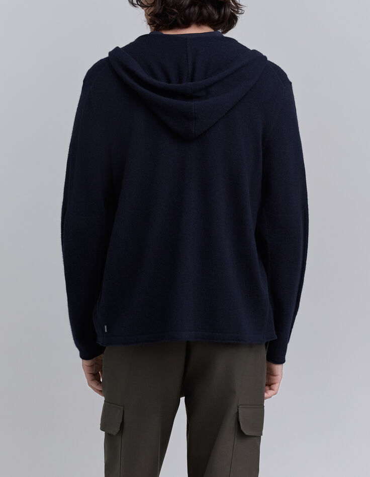 C&aacute;rdigan azul marino capucha 100&nbsp;% cachemira hombre-3