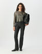 Sweat en résille anthracite Femme-1