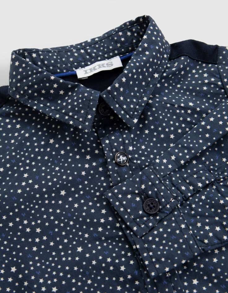 Camisa beb&eacute; ni&ntilde;o estampado estrellas azul marino-6