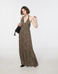 Langes Damenvoilekleid mit Metallic-Camouflagemuster-6