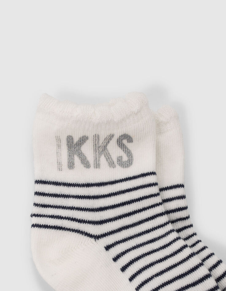 Baby girls’ pink, white and navy socks-5