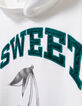 Sweat à capuche blanc message brodé fille-7