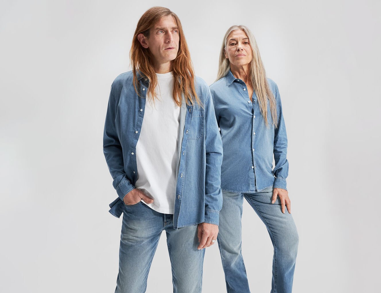 Gender Free-Overhemd in WATERLESS jeans Uniseks - IKKS-2