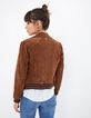 I.Code cognac suede biker-style jacket-2