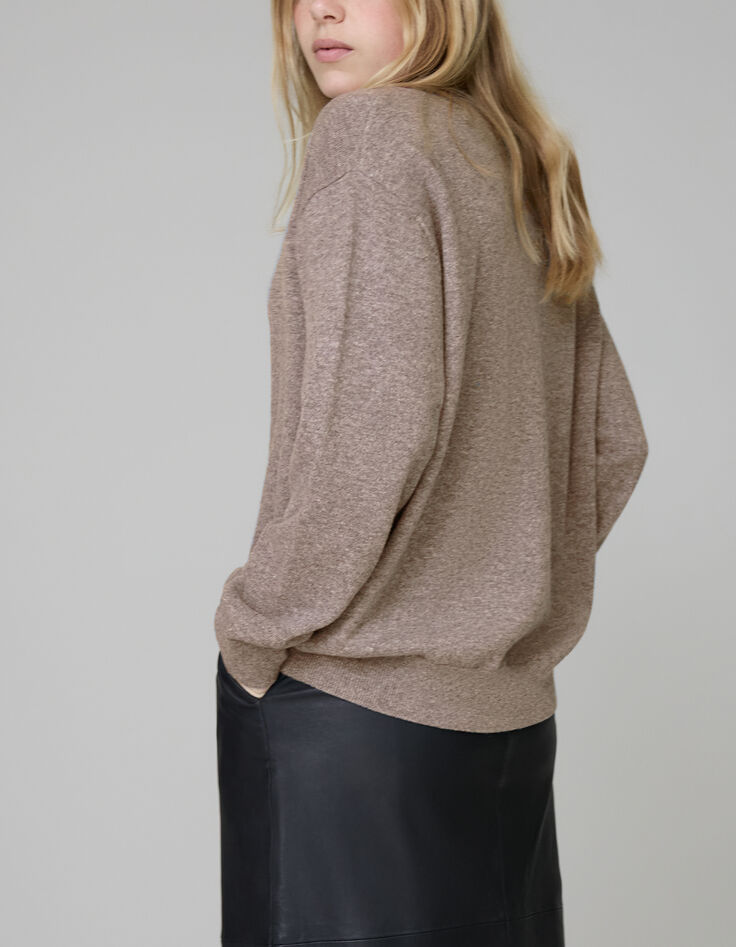 Pure Edition-Pull sésame tricot maxi éclair Femme-3