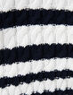 Pull écru tricot torsadé et rayures marine fille-6