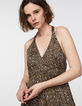 Langes Damenvoilekleid mit Metallic-Camouflagemuster-4