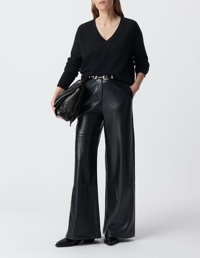 Pantalon noir large esprit rock Femme - IKKS