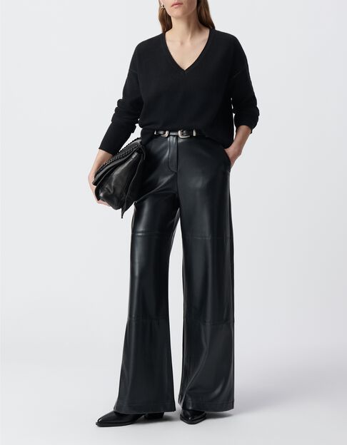 Pantalon noir large esprit rock Femme - IKKS