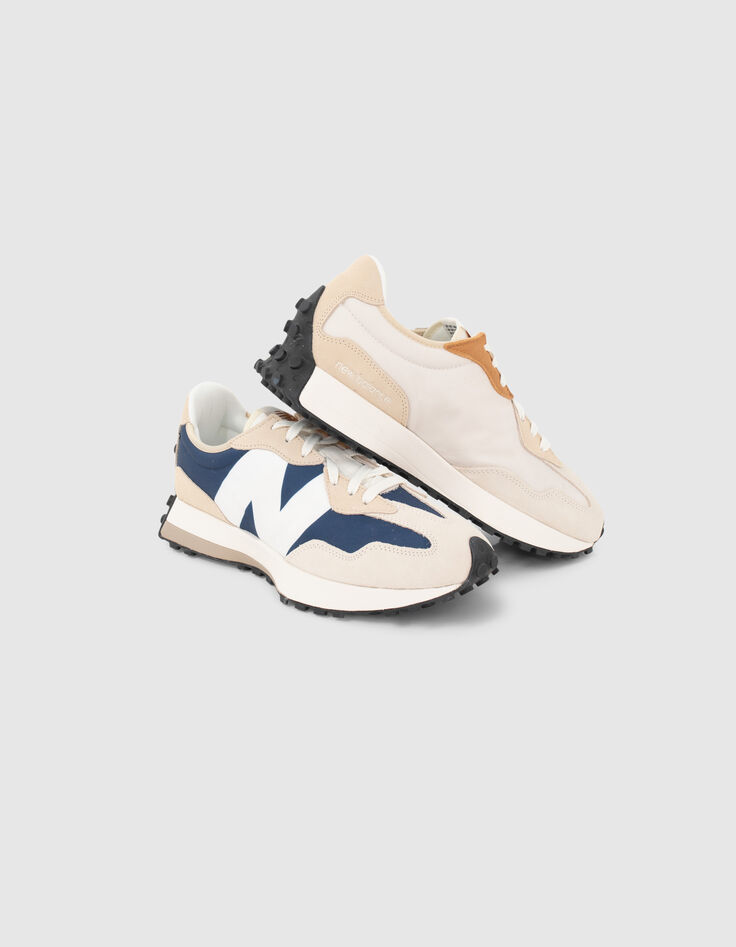 Baskets beiges et marine New Balance 327 Homme-8