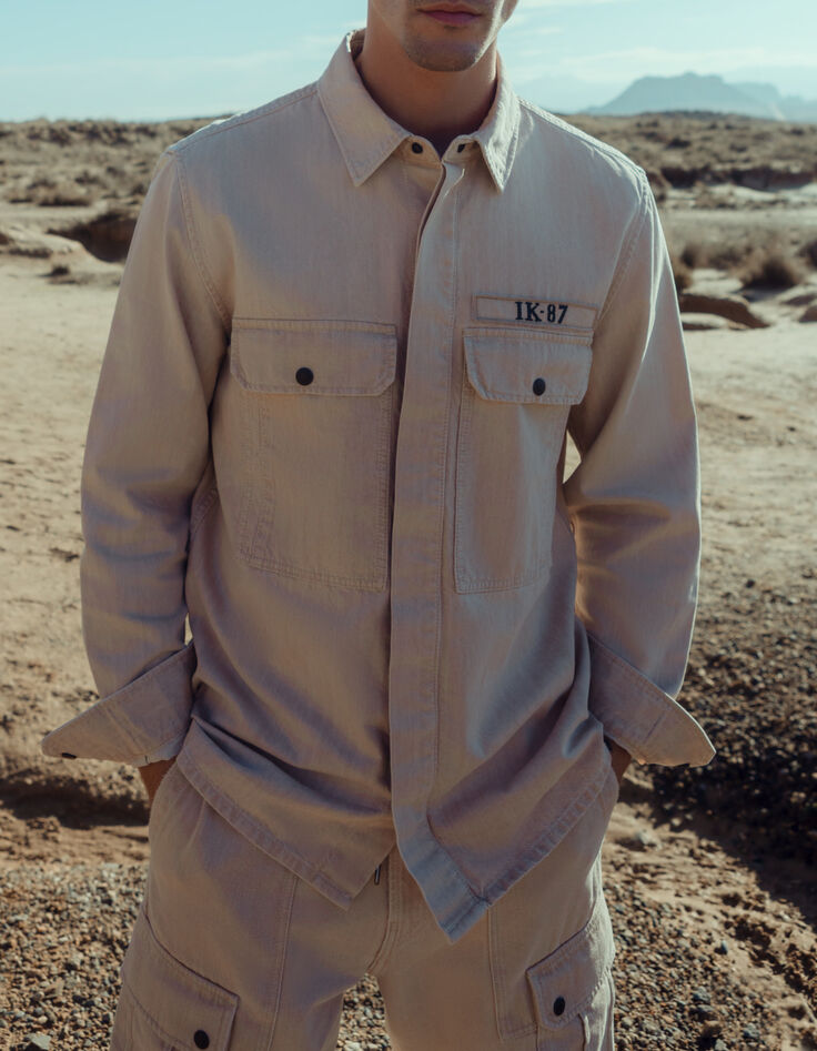 Camisa Terra® Denim caqui claro hombre-8