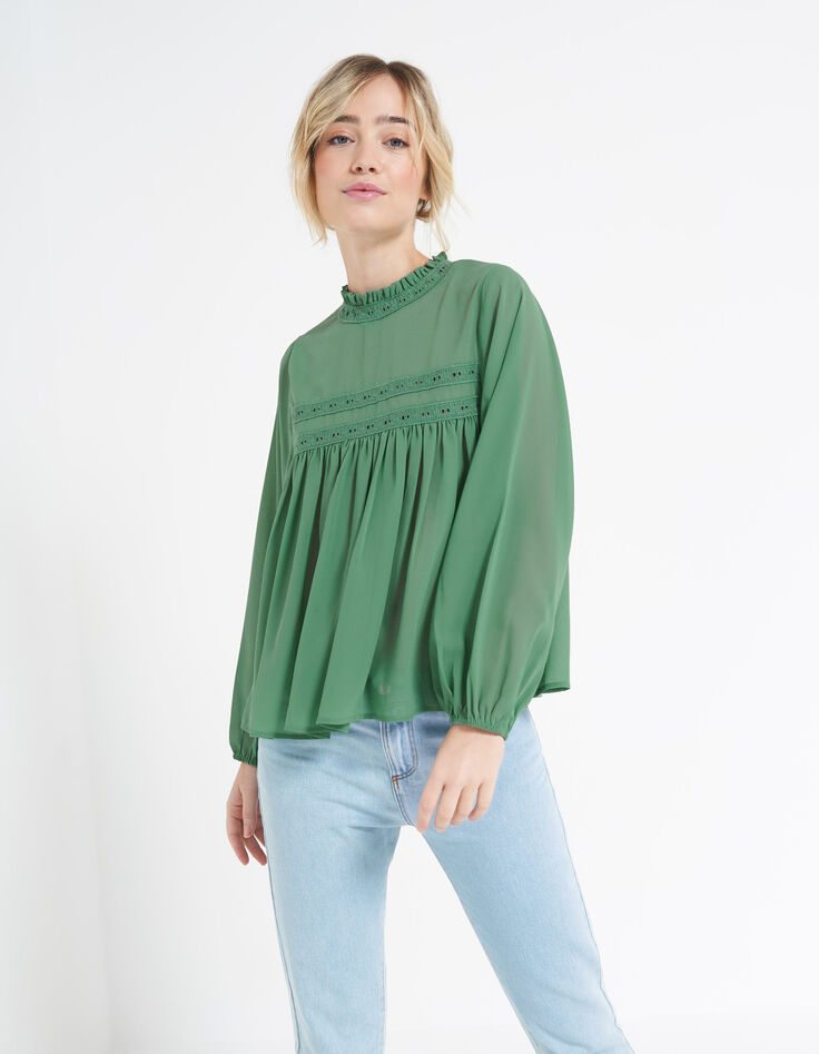 Vloeiende blouse Victoriaanse kraag I.Code-2 Vloeiende blouse Victoriaanse kraag I.Code-2