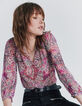 Blusa loose gasa fucsia bandana floral mujer-2