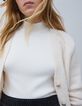 Cardigan blanc cass&eacute; tricot Femme-5