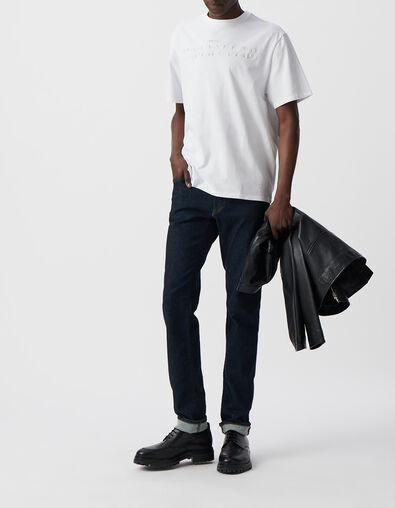 Men&rsquo;s white DRY FAST T-shirt with embossed slogan - IKKS
