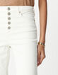 Jean blanc cropped boutons apparents powerstretch Femme-4