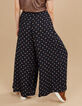 Pantalon large noir imprimé cachemire cravate I.Code-3
