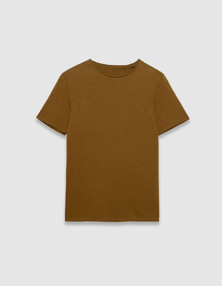 T-shirt col rond ocre coton bio flammé Homme-5 T-shirt col rond ocre coton bio flammé Homme-5