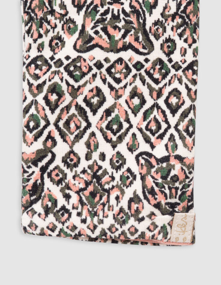 Reversible ethnic graphic and green baby girl leggings-6 Reversible ethnic graphic and green baby girl leggings-6