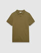 Men&rsquo;s khaki cotton modal short-sleeved polo shirt-5