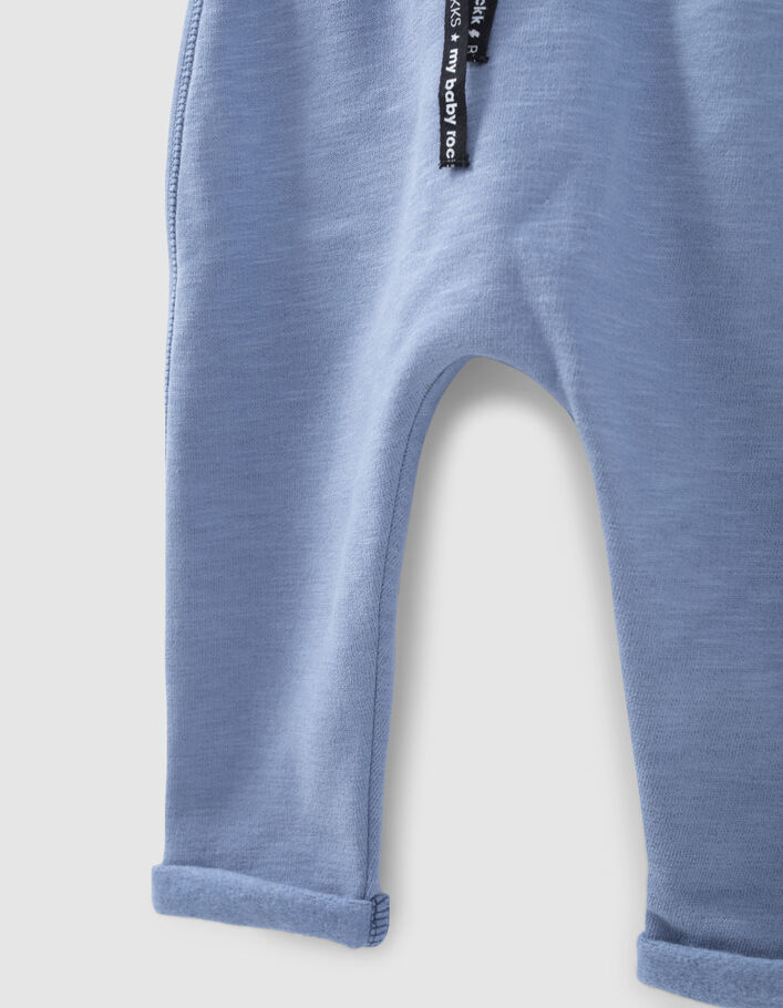 Baby’s medium blue organic sweatshirt fabric trousers - IKKS