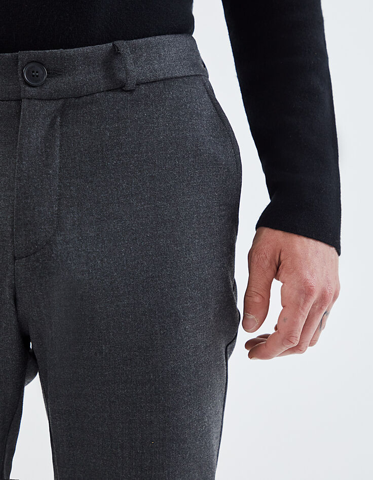Men’s charcoal grey flannel SLIM joggers-4