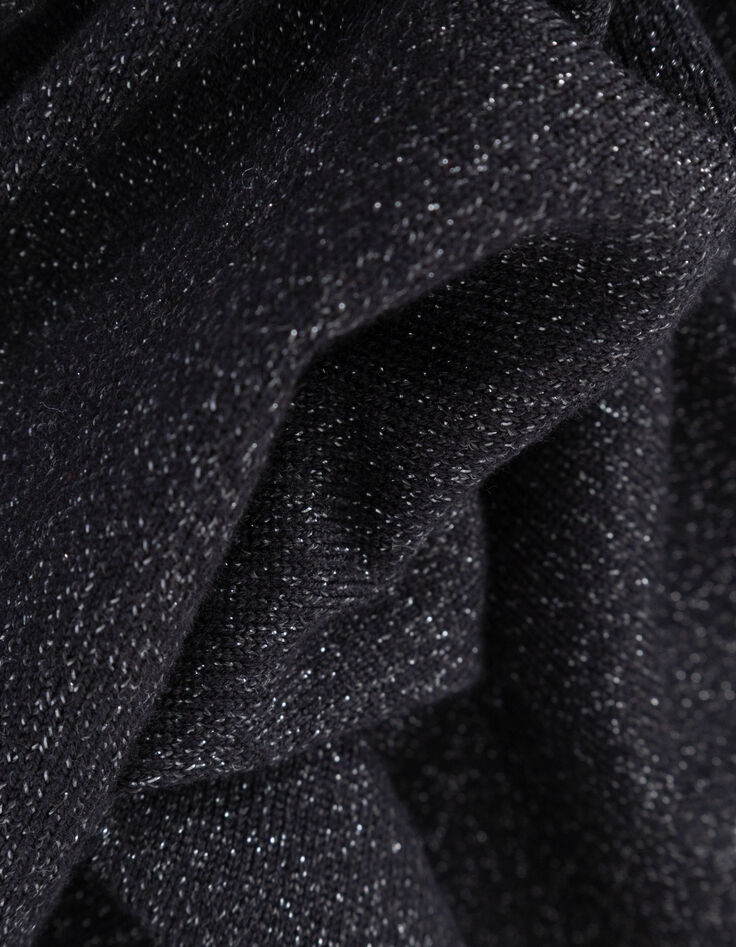 Pull noir tricot fin r&eacute;versible devant dos-6