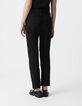 Jean droit noir délavé boutons apparents Femme-3