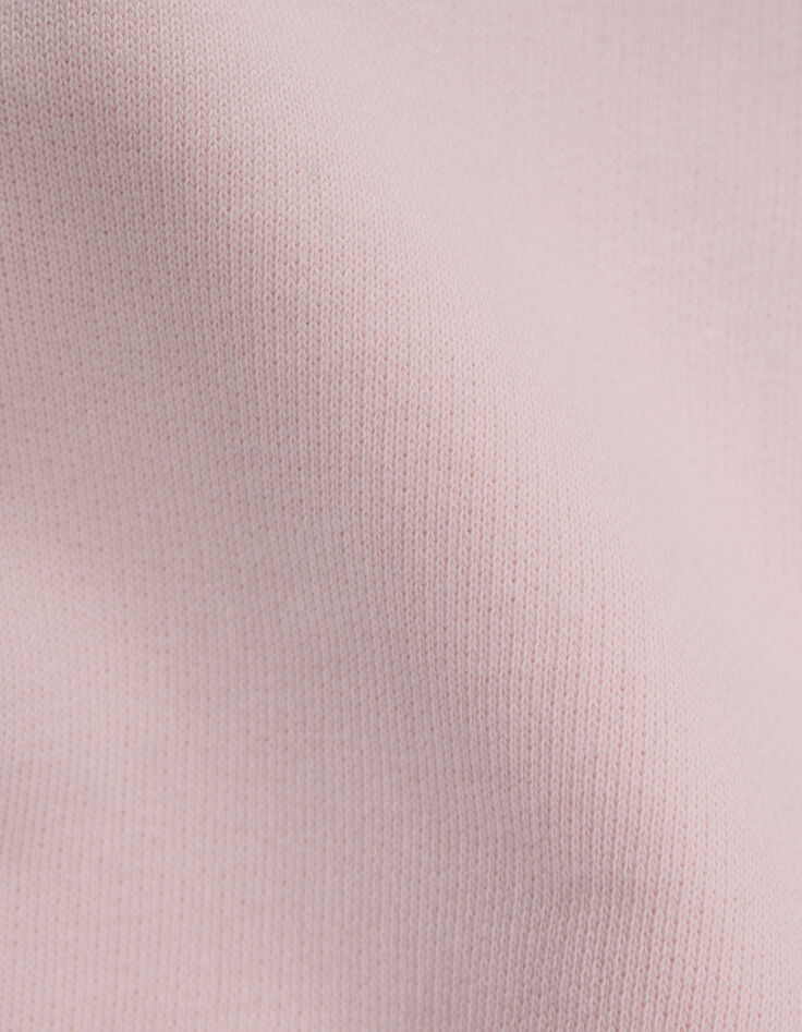 Sweat à capuche rose message brodé forme coeur fille-8