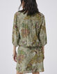 Cremeweißes Damenkleid mit Paisley-Print-2