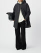Parka noire fourr&eacute;e &agrave; capuche Femme-1