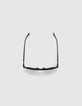Lunettes solaires noires style pilote Femme-3