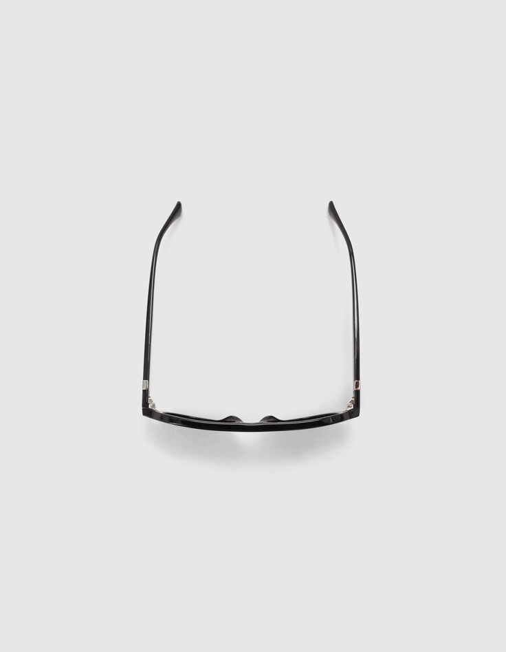 Lunettes solaires noires style pilote Femme-3