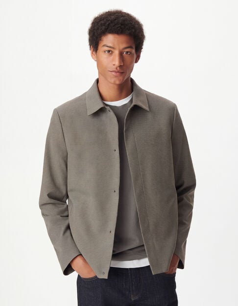 Veste de costume marron motif pied-de-puce Homme - IKKS