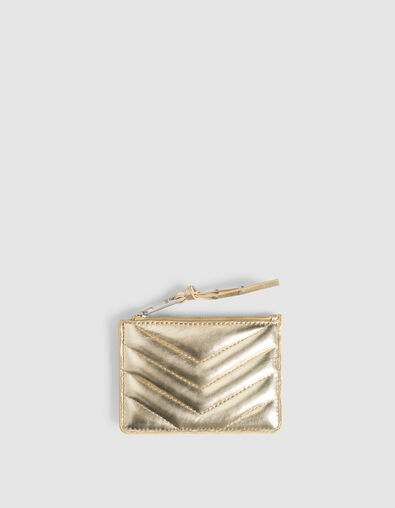 Tarjetero 1440 dorado cuero acolchado mujer - IKKS