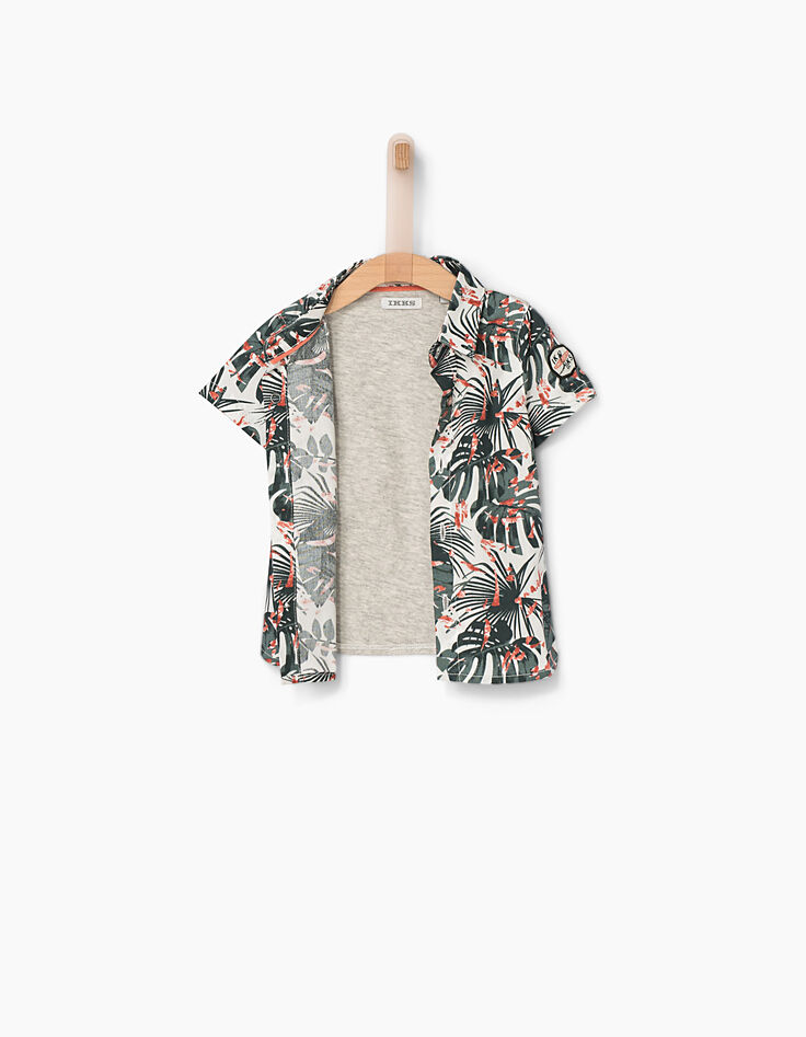 Chemise vert foncé camou tropical bébé garçon -5