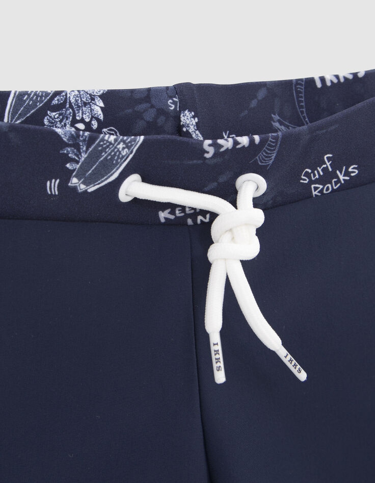 Bañador tipo boxer azul marino cintura estampado niño-2
