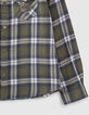 Boys’ khaki check shirt with print on back -4