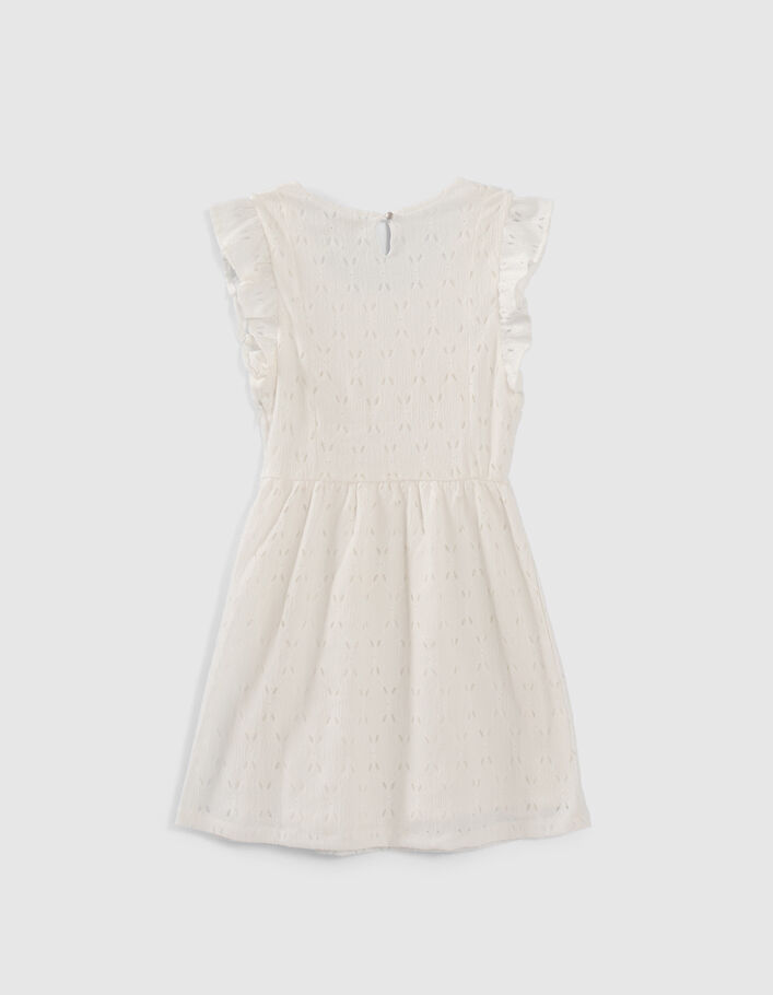 Girls’ ecru openwork decorative lace dress - IKKS