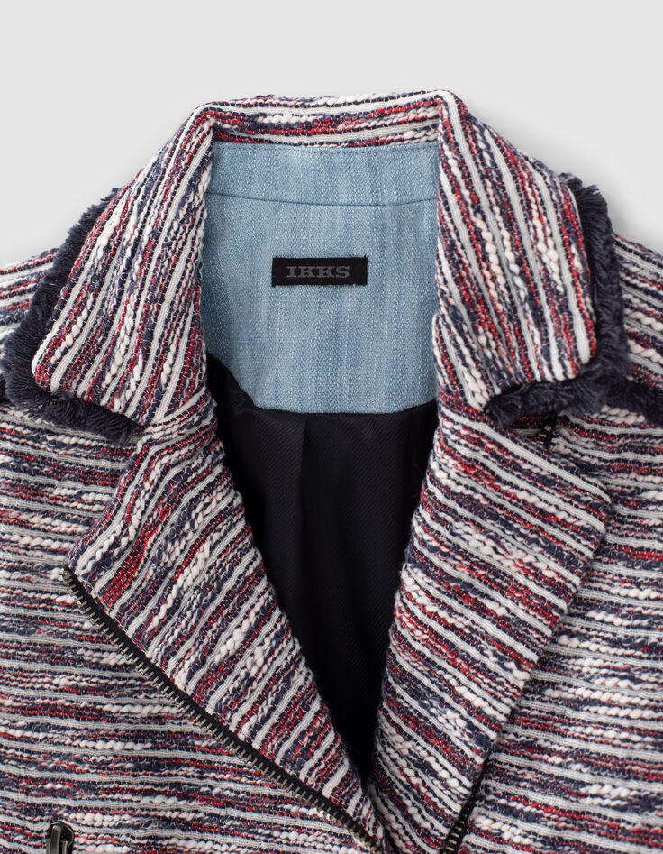 Chaqueta azul marino mini me lana tweed niña-3